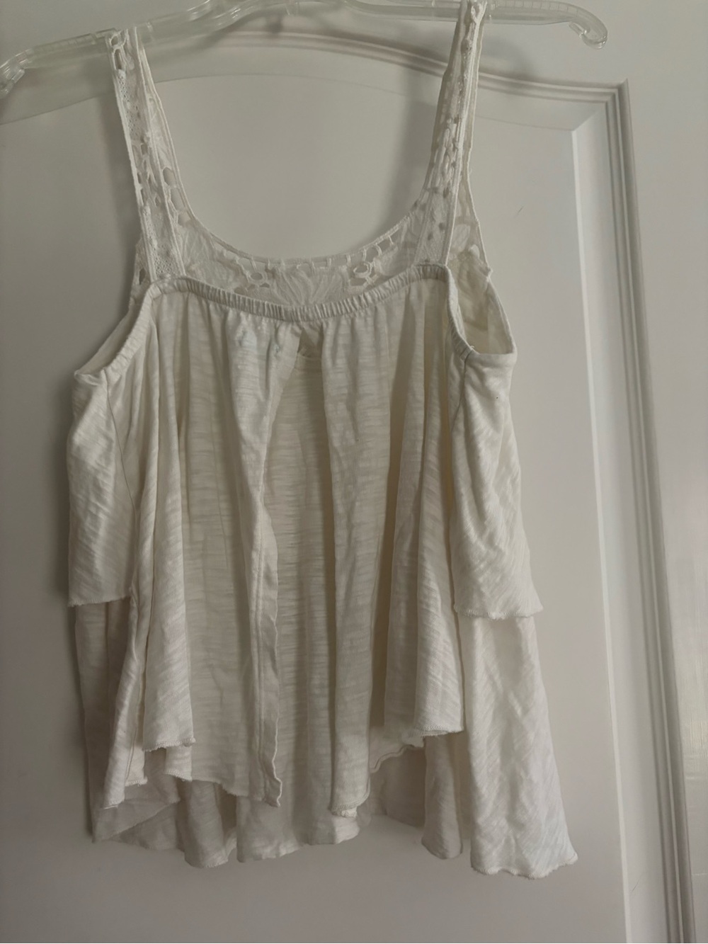 Kimchi Blue Cream Lace-Trim Layered Tank